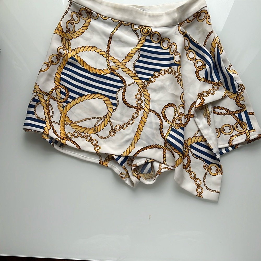 Babaton Blue and Gold Skorts Nautical-Inspired Design